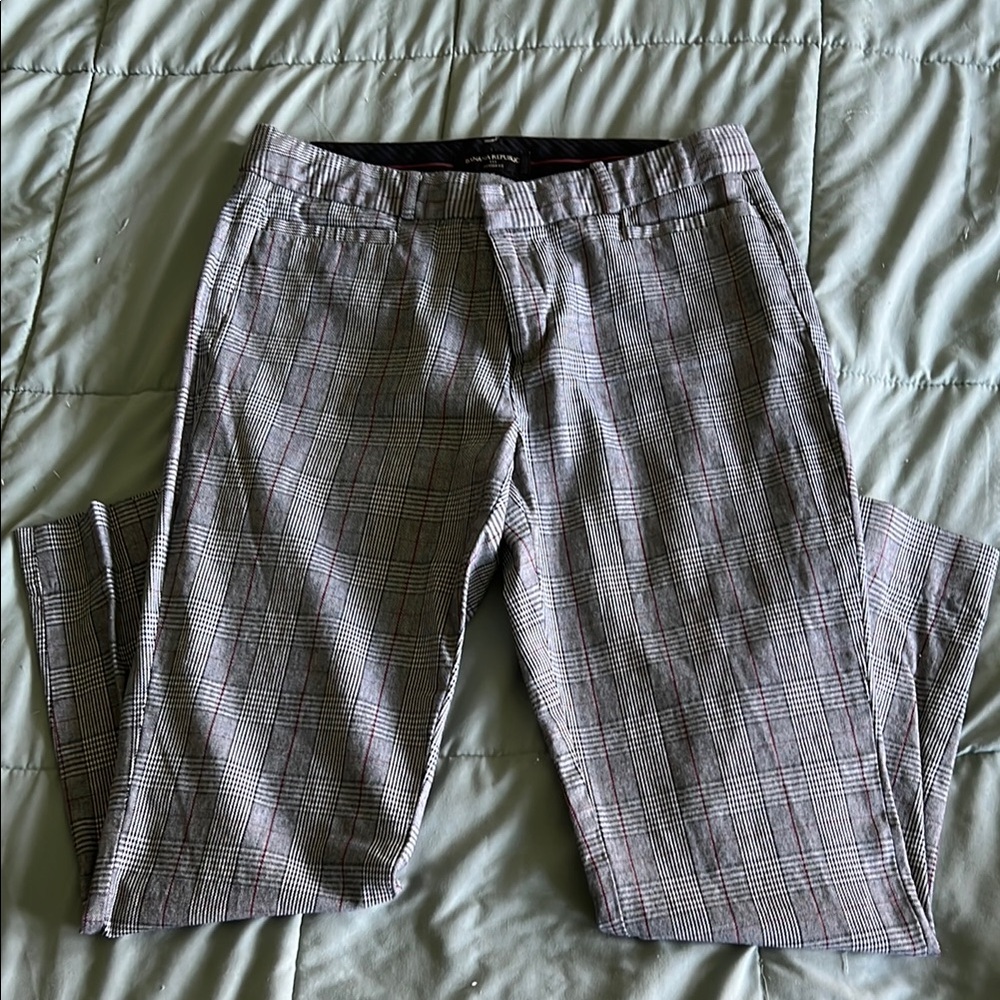 Banana Republic Gray and Black Dress Pants with Subtle Texture